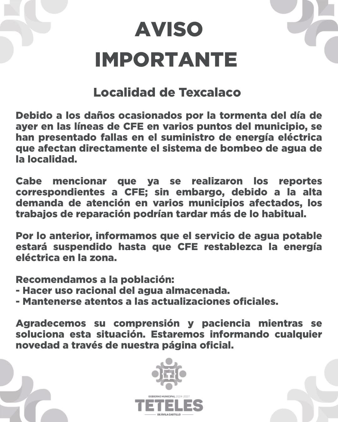 Aviso importante 