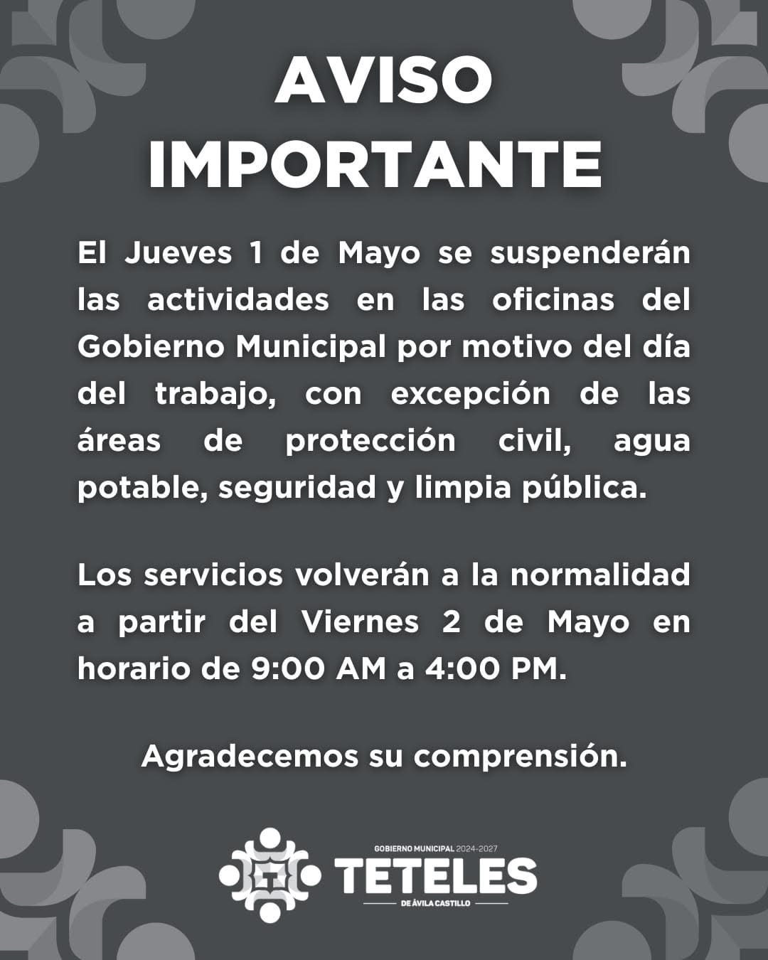 Aviso importante 