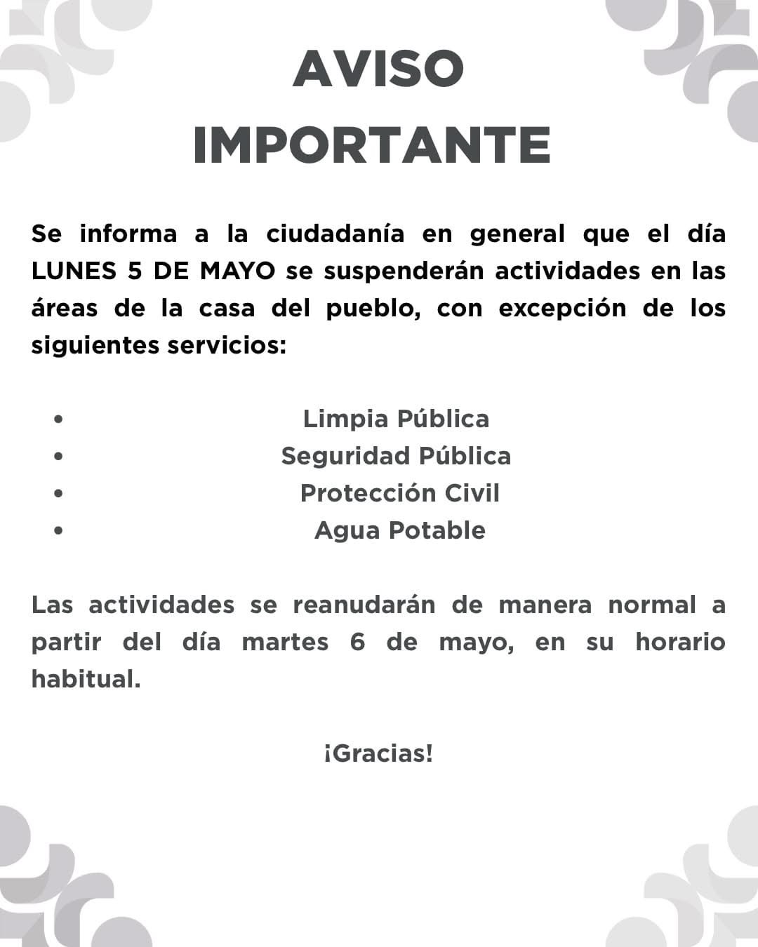 Aviso importante 
