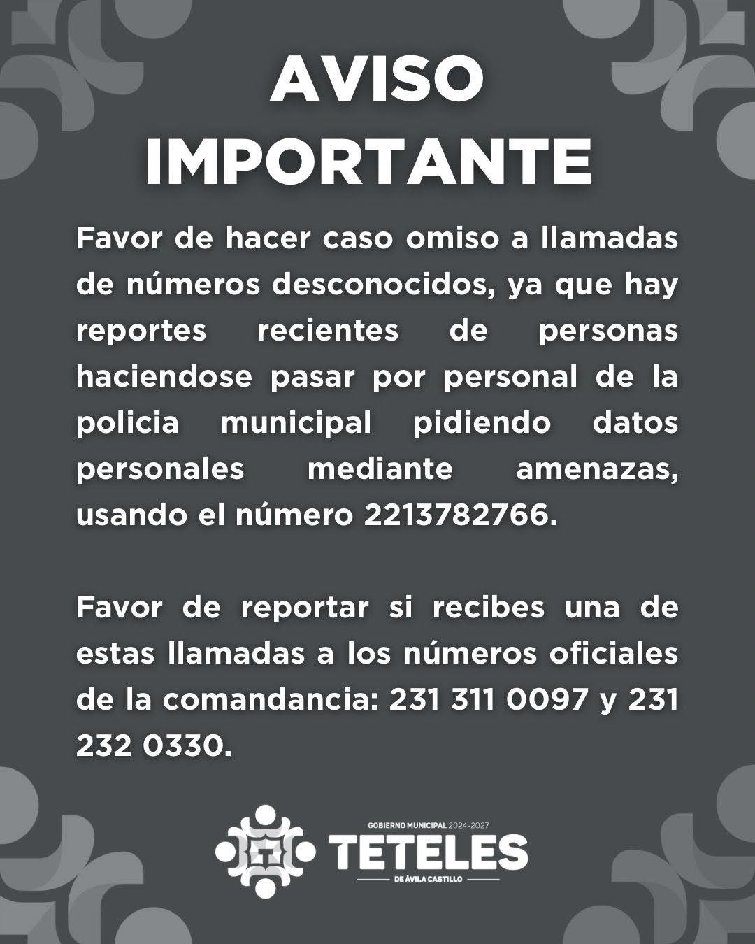 Aviso importante 